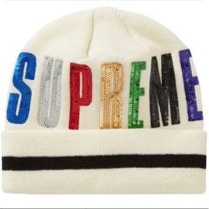 Supreme New Era Sequin Beanie (White)